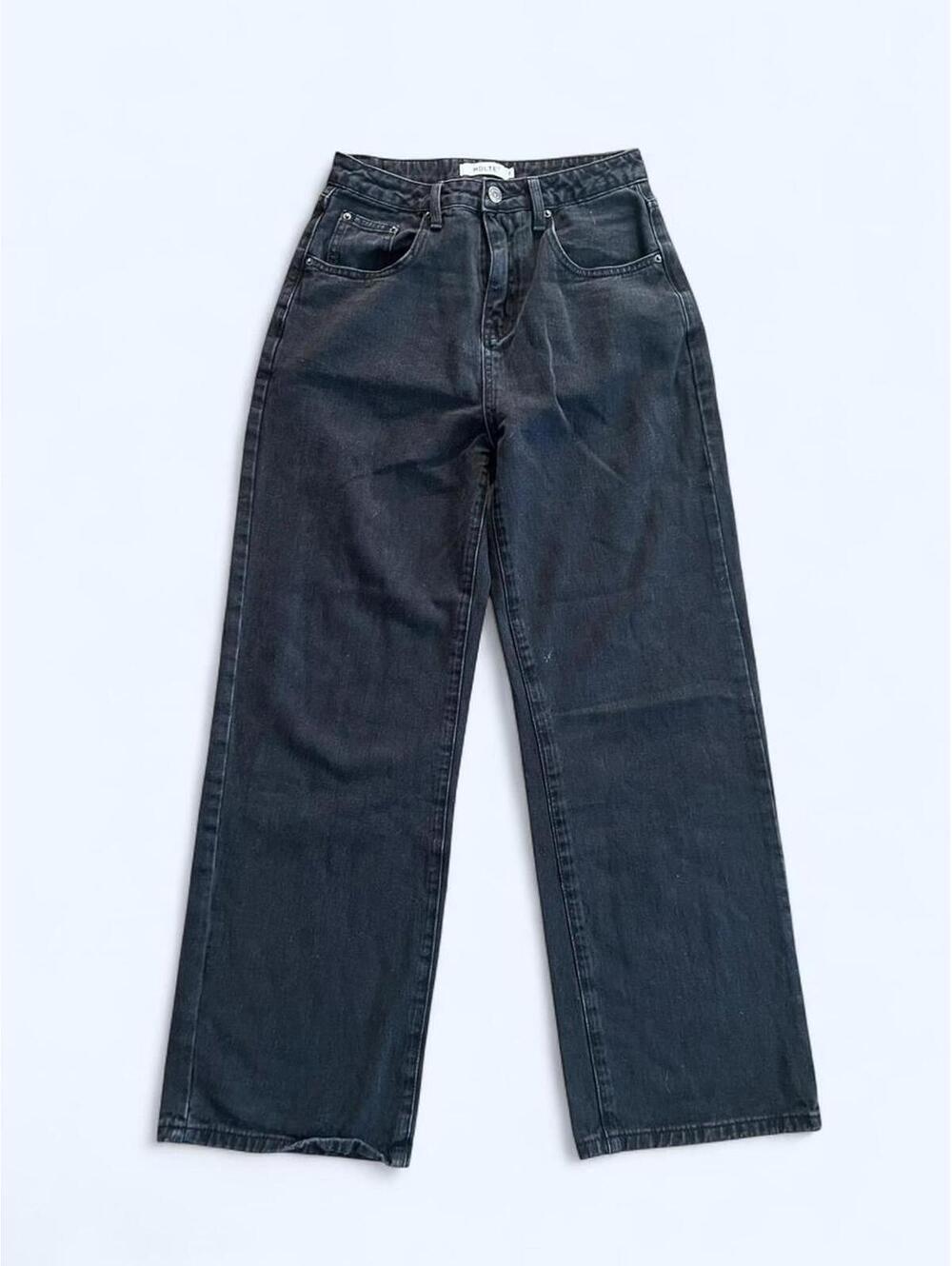 Y2K black wide leg jeans soft grunge baggy denim Size Small 🖤